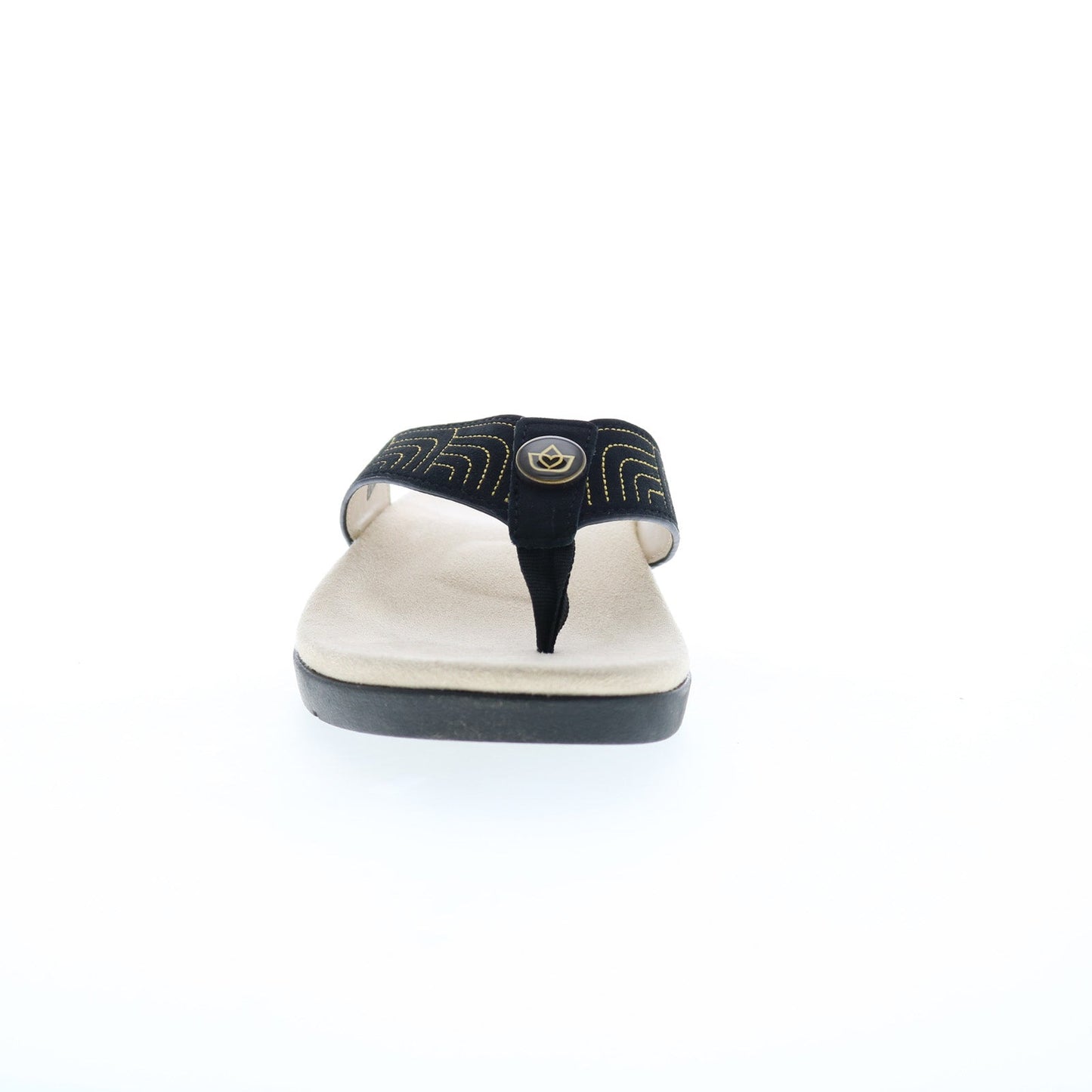 Spenco Laguna Ellie SP1086BLK Womens Black Suede Flip-Flops Sandals Shoes