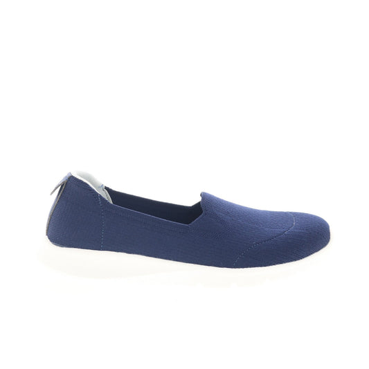 Spenco Comfort Stretch Ease SP1201PEA Womens Blue Canvas Loafer Flats Shoes