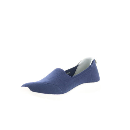 Spenco Comfort Stretch Ease SP1201PEA Womens Blue Canvas Loafer Flats Shoes