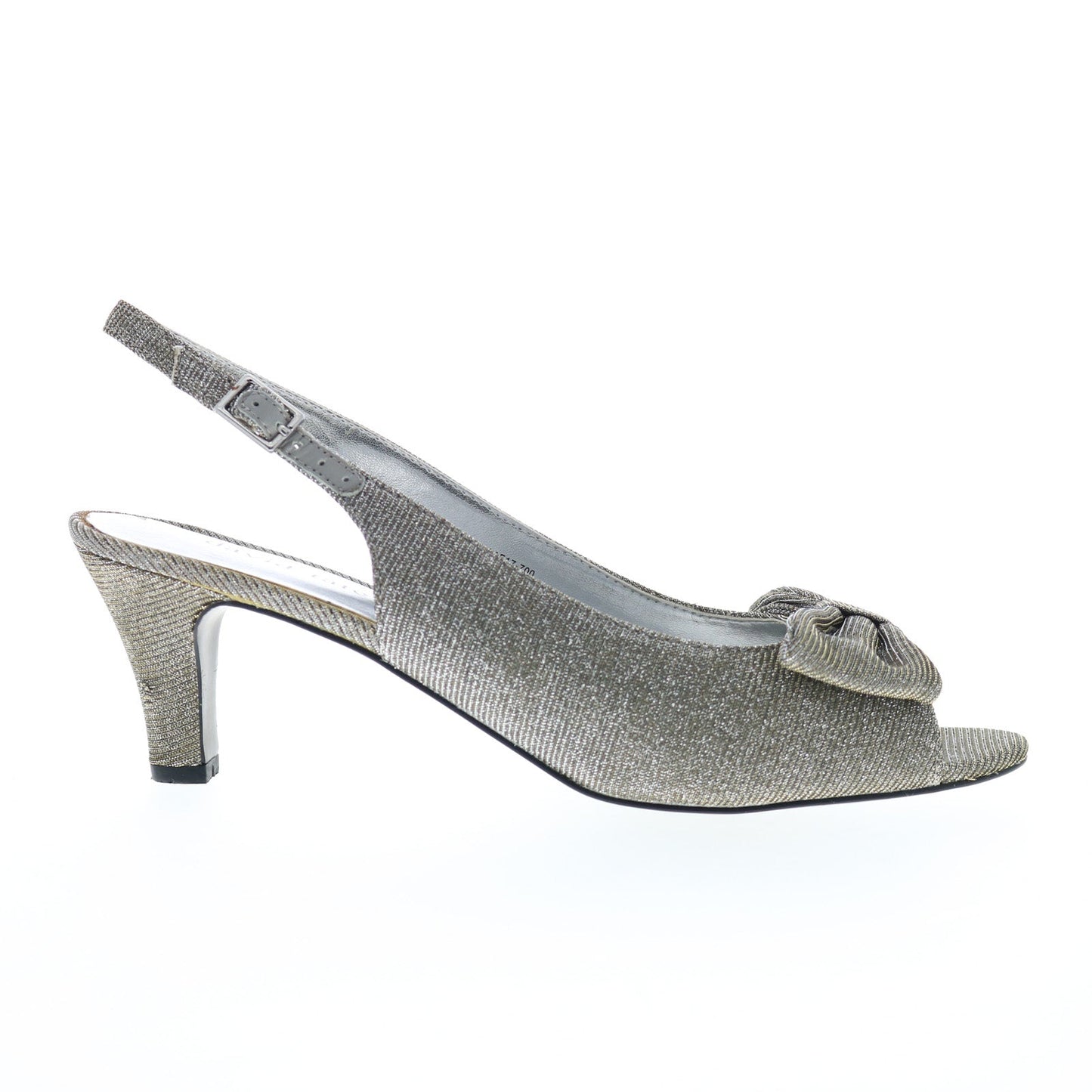 David Tate Spirit Womens Gray Narrow Canvas Slingback Heels Shoes