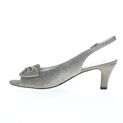 David Tate Spirit Womens Gray Narrow Canvas Slingback Heels Shoes