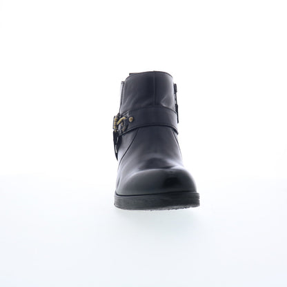 Miz Mooz Sydni Womens Black Leather Zipper Ankle & Booties Boots