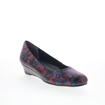 Trotters Lauren T1110-455 Womens Blue Leather Slip On Ballet Flats Shoes
