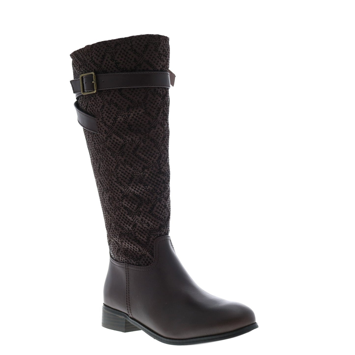 Trotters Lyra Wide Calf T1669-273 Womens Brown Leather Knee High Boots