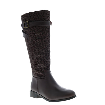 Trotters Lyra Wide Calf T1669-273 Womens Brown Leather Knee High Boots