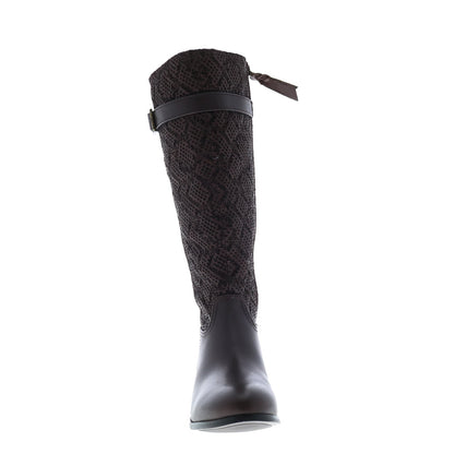 Trotters Lyra Wide Calf T1669-273 Womens Brown Leather Knee High Boots