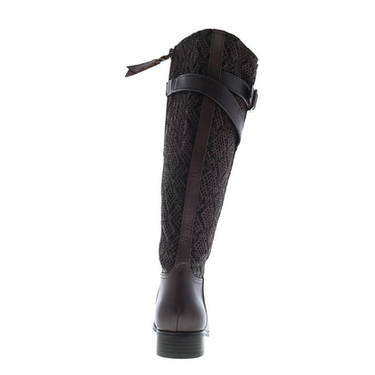 Trotters Lyra Wide Calf T1669-273 Womens Brown Leather Knee High Boots