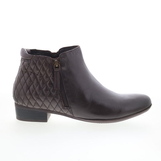 Trotters Major T1762-235 Womens Brown Leather Zipper Ankle & Booties Boots