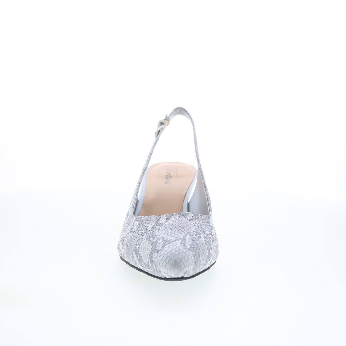 Trotters Keely T1907-063 Womens Gray Leather Slingback Heels Shoes