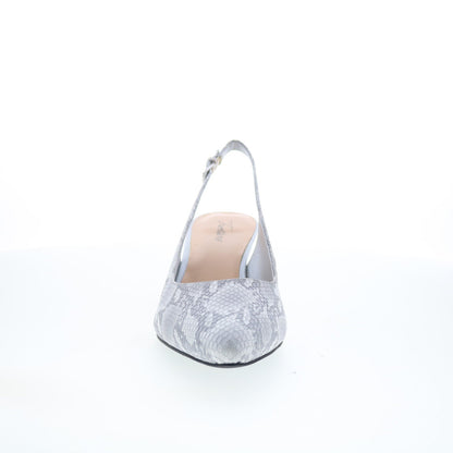 Trotters Keely T1907-063 Womens Gray Leather Slingback Heels Shoes