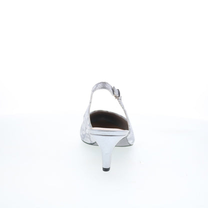 Trotters Keely T1907-063 Womens Gray Leather Slingback Heels Shoes