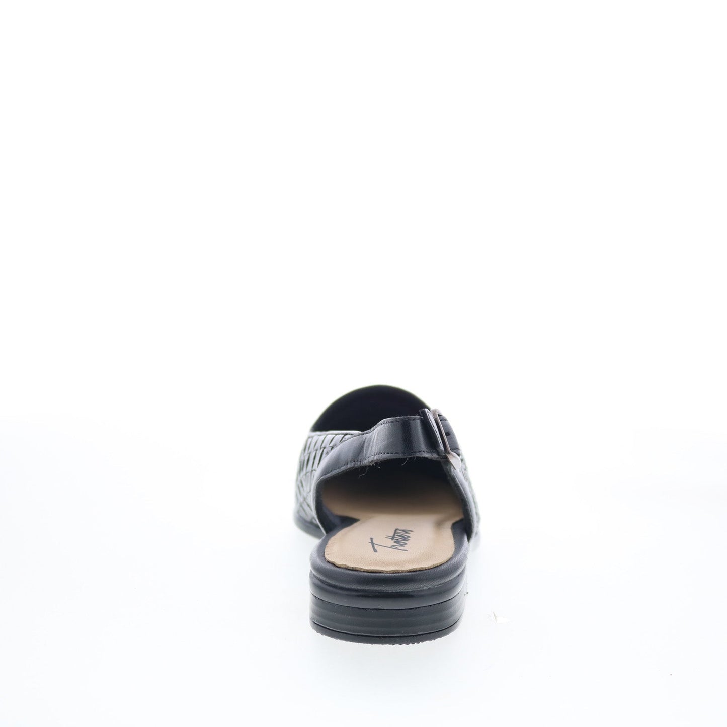 Trotters Lena T2009-001 Womens Black Leather Slingback Flats Shoes