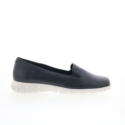Trotters Universal T2110-001 Womens Black Leather Slip On Loafer Flats Shoes