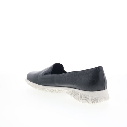 Trotters Universal T2110-001 Womens Black Leather Slip On Loafer Flats Shoes