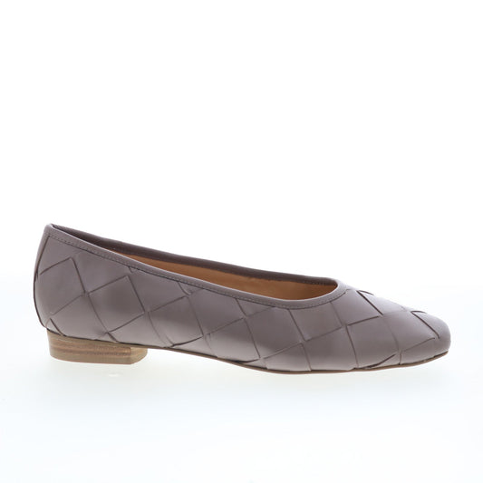 Trotters Hanny T2125-117 Womens Gray Leather Slip On Ballet Flats Shoes