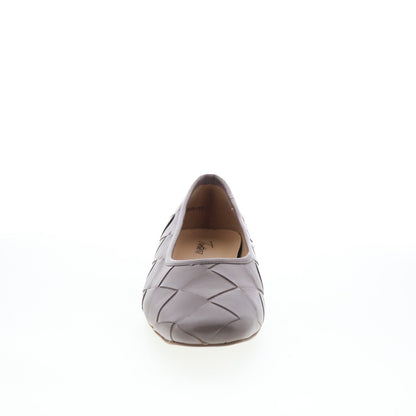 Trotters Hanny T2125-117 Womens Gray Leather Slip On Ballet Flats Shoes