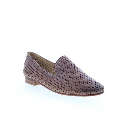 Trotters Ginger T2219-215 Womens Brown Leather Slip On Loafer Flats Shoes
