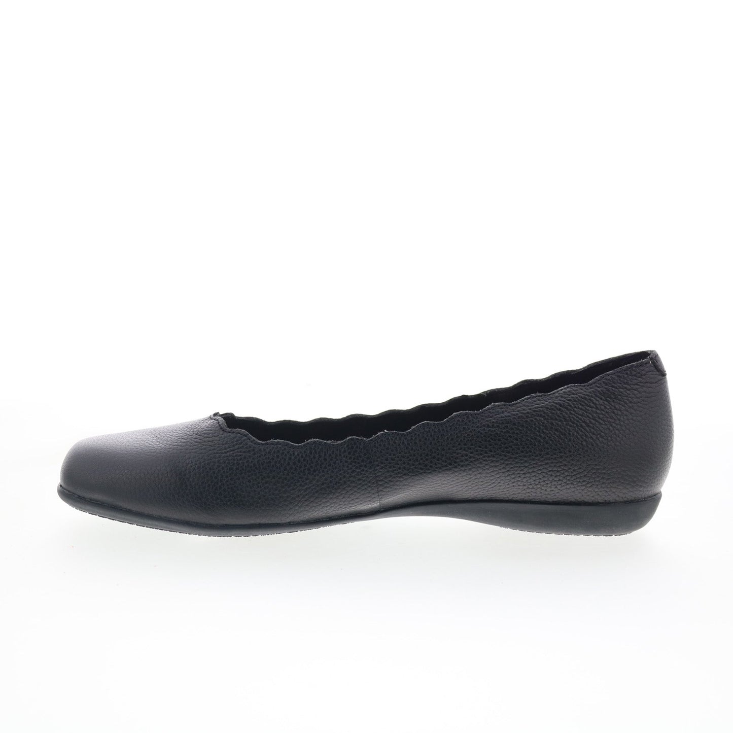 Trotters Sabine T2255-001 Womens Black Leather Slip On Ballet Flats Shoes