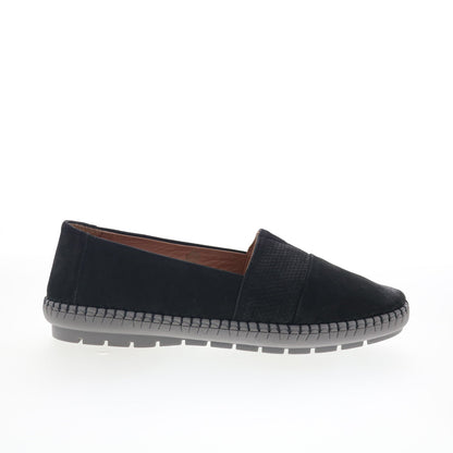Trotters Ruby T2265-001 Womens Black Leather Slip On Loafer Flats Shoes