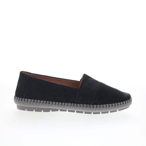 Trotters Ruby T2265-001 Womens Black Leather Slip On Loafer Flats Shoes
