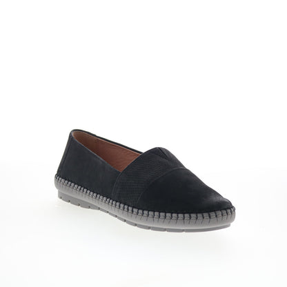 Trotters Ruby T2265-001 Womens Black Leather Slip On Loafer Flats Shoes