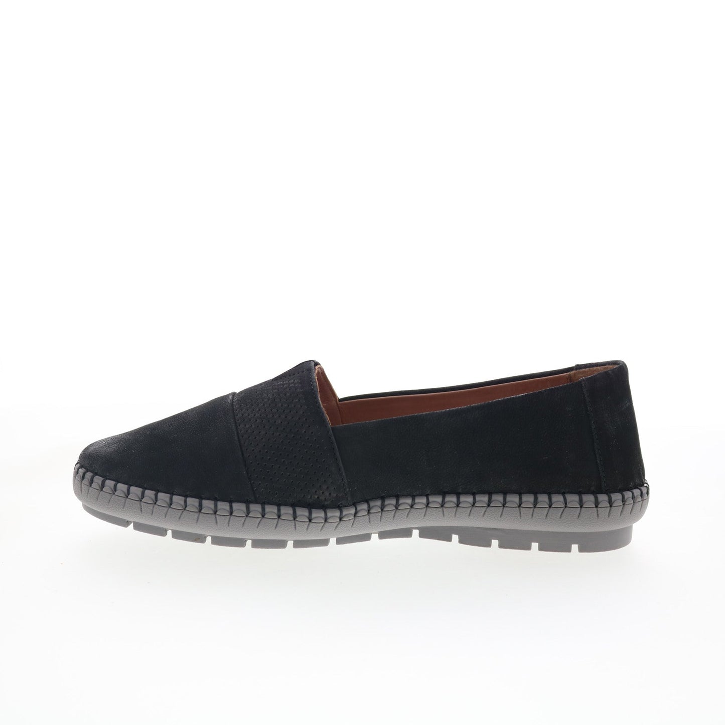 Trotters Ruby T2265-001 Womens Black Leather Slip On Loafer Flats Shoes