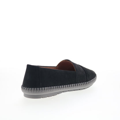 Trotters Ruby T2265-001 Womens Black Leather Slip On Loafer Flats Shoes