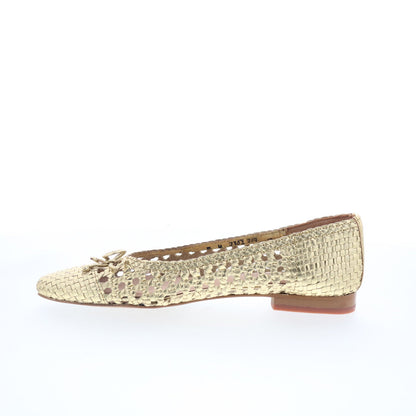 Trotters Edith T2303-719 Womens Gold Synthetic Slip On Loafer Flats Shoes