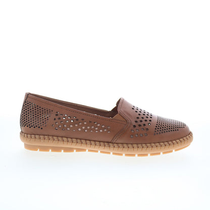 Trotters Royal T2319-215 Womens Brown Leather Slip On Loafer Flats Shoes