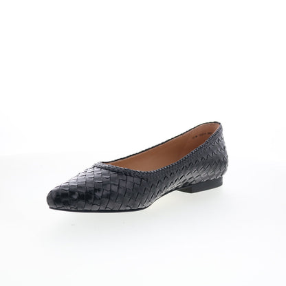 Trotters Emmie T2371-001 Womens Black Leather Slip On Loafer Flats Shoes