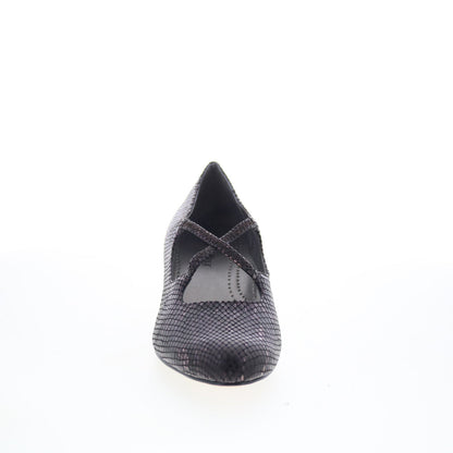 Trotters Jamie T2481-746 Womens Black Leather Slip On Pumps Heels Shoes