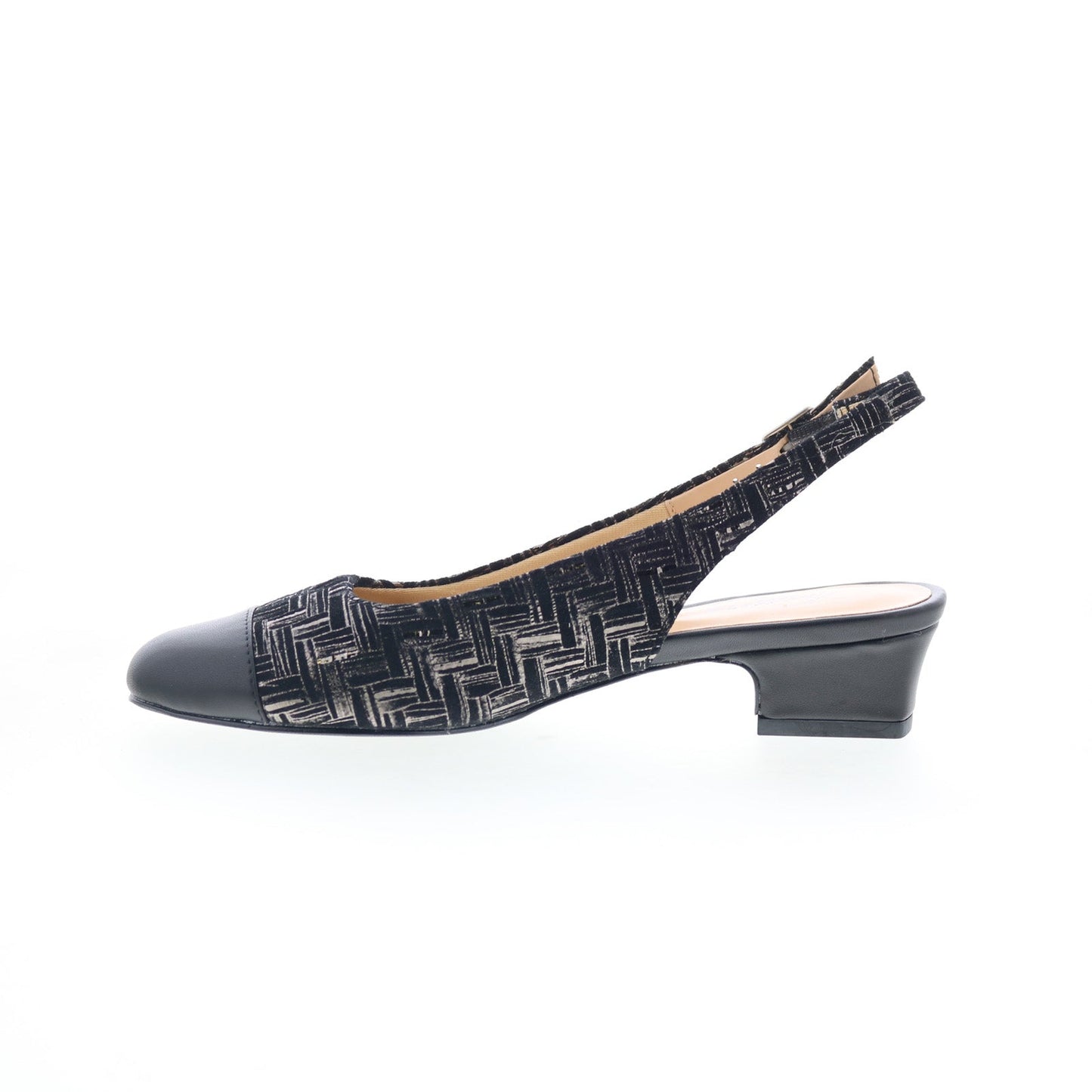 Trotters Dea T7001-013 Womens Black Leather Slingback Heels Shoes