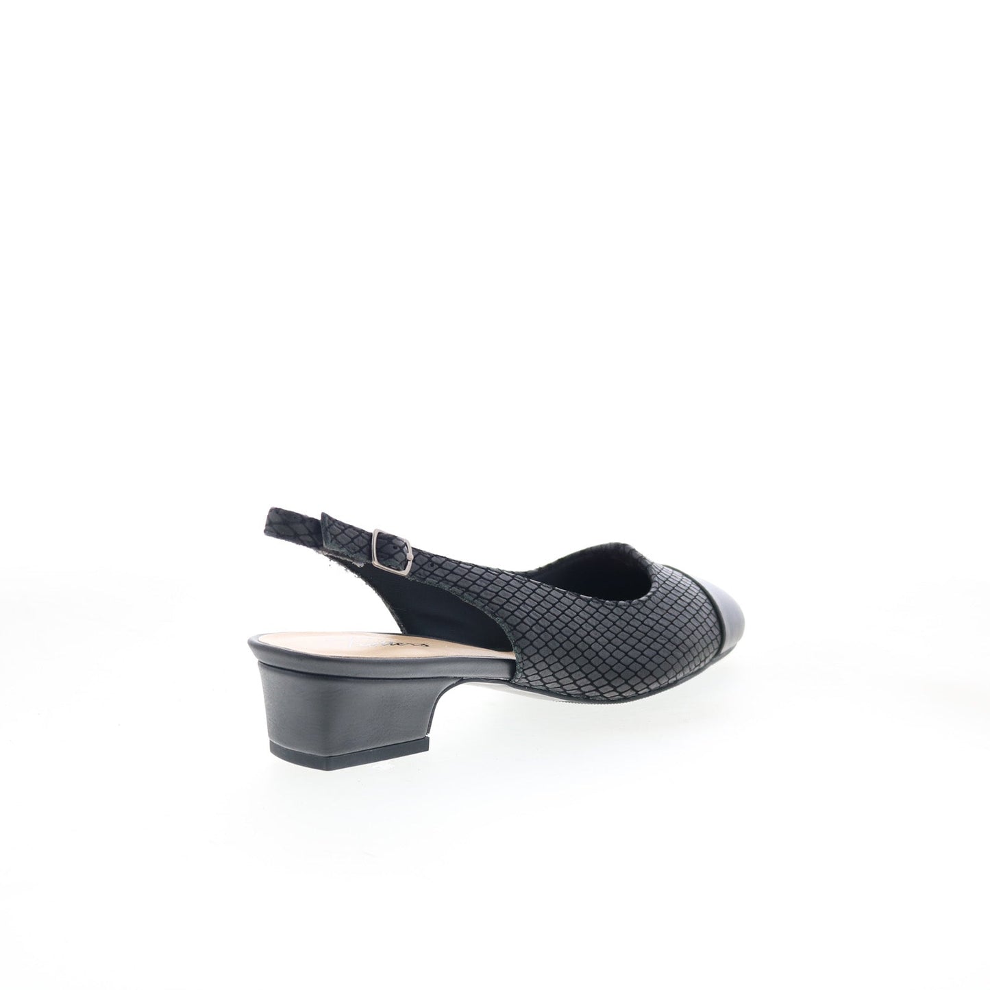 Trotters Dea T7001-031 Womens Black Narrow Leather Slingback Heels Shoes