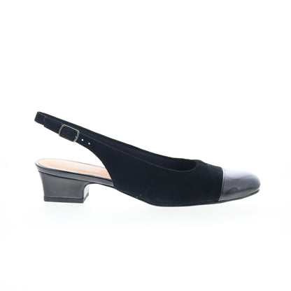 Trotters Dea T7001-048 Womens Black Extra Wide Slingback Heels Shoes