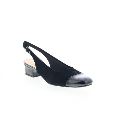 Trotters Dea T7001-048 Womens Black Extra Wide Slingback Heels Shoes