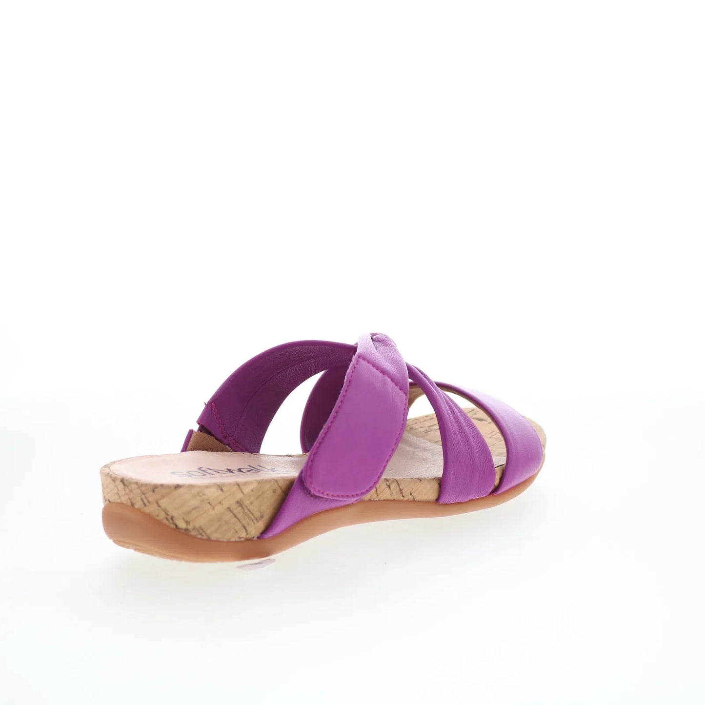 Softwalk Tallulah S2515-664 Womens Purple Leather Strap Slides Sandals Shoes