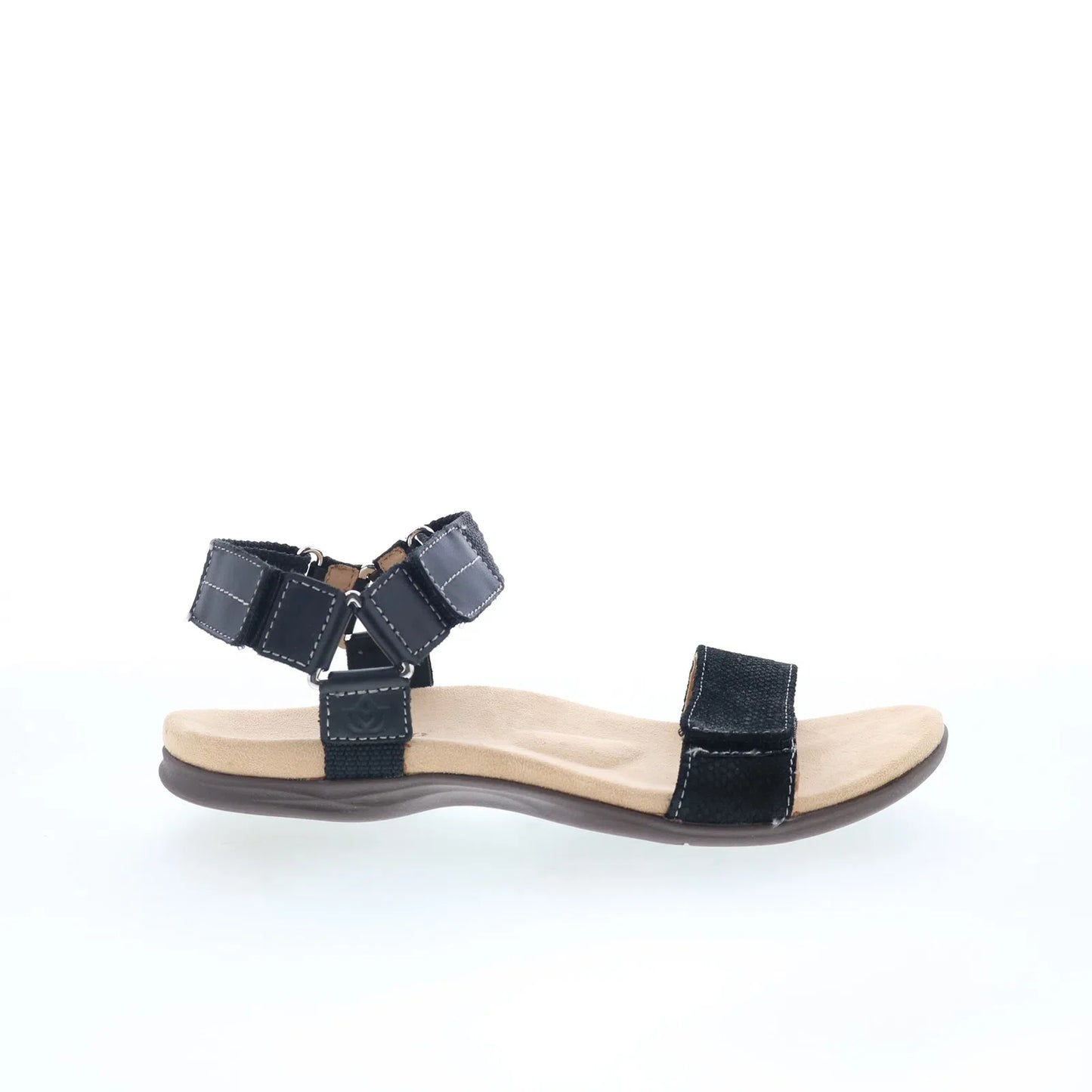 Spenco Tamara SP1071BLK Womens Black Leather Strap Strap Sandals Shoes