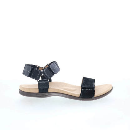 Spenco Tamara SP1071BLK Womens Black Leather Strap Strap Sandals Shoes