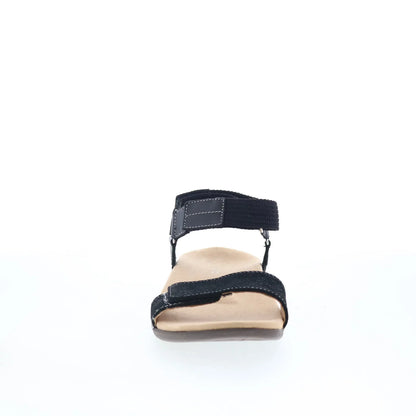 Spenco Tamara SP1071BLK Womens Black Leather Strap Strap Sandals Shoes