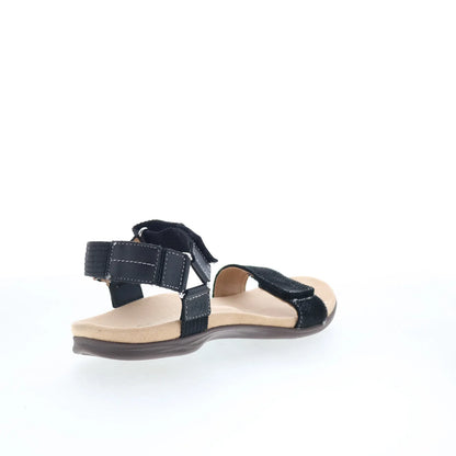 Spenco Tamara SP1071BLK Womens Black Leather Strap Strap Sandals Shoes