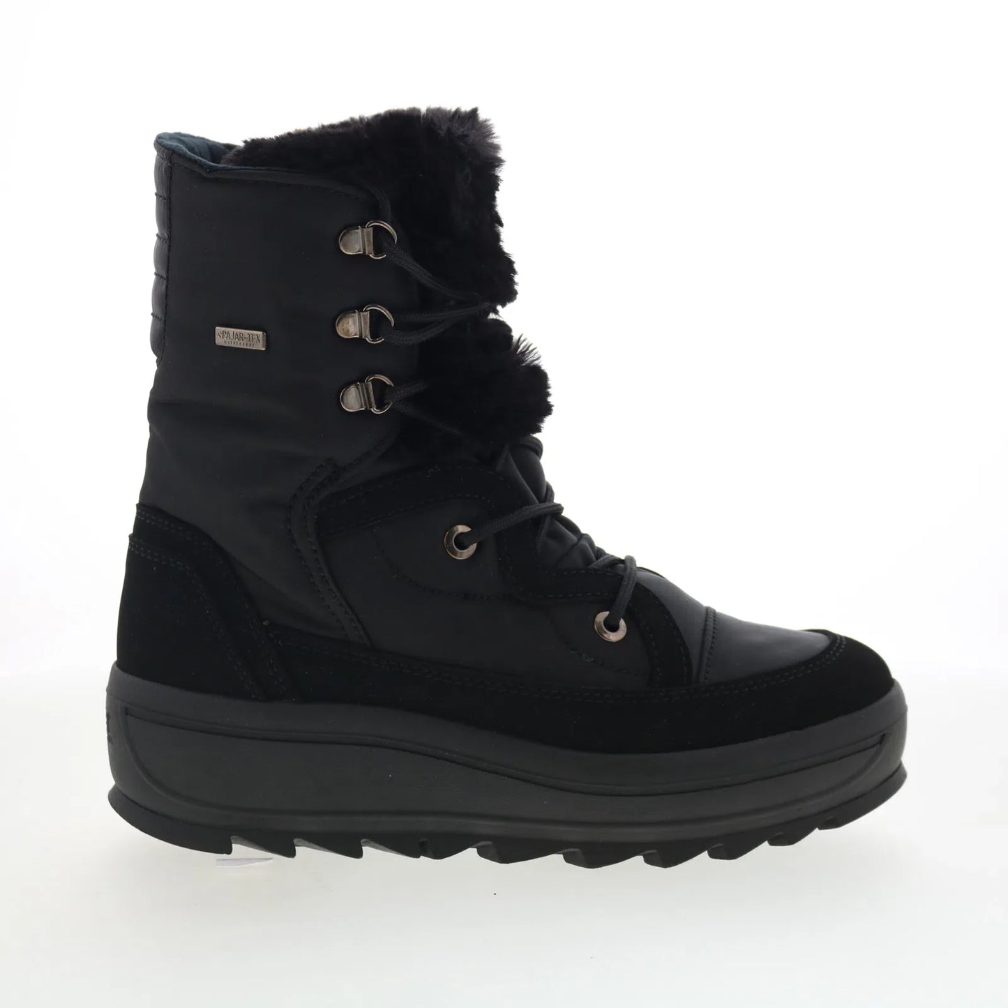 Pajar Tamey 74783 Womens Black Synthetic Lace Up Ankle & Booties Boots