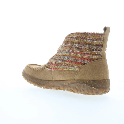 Minnetonka Tealey 80525 Womens Brown Suede Slip On Ankle & Booties Boots