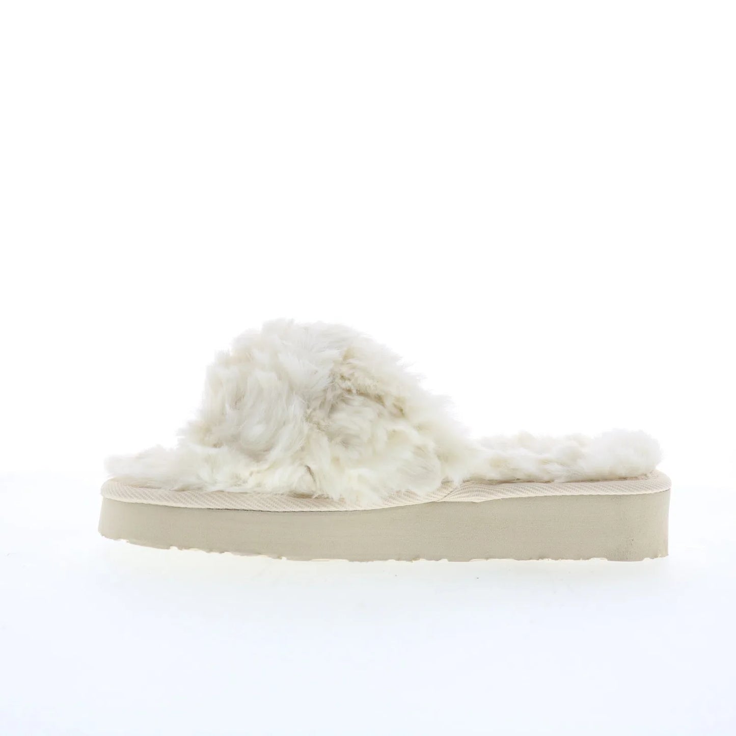 Minnetonka Teddy 3 Crossband 5995104 Womens Beige Slides Slippers Shoes