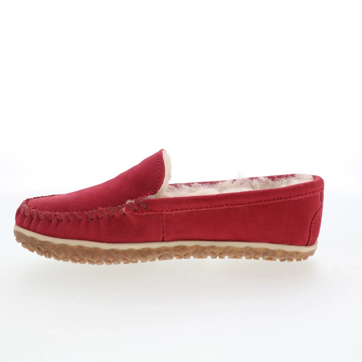 Minnetonka Terese 3306 Womens Red Suede Slip On Loafer Flats Shoes