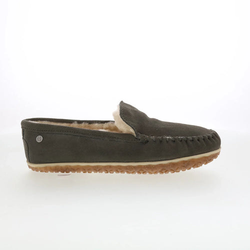 Minnetonka Terese 3307 Womens Gray Suede Slip On Loafer Flats Shoes