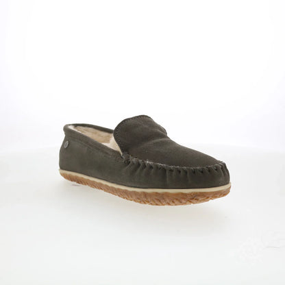 Minnetonka Terese 3307 Womens Gray Suede Slip On Loafer Flats Shoes