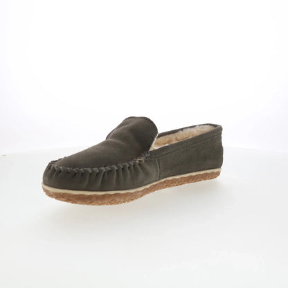 Minnetonka Terese 3307 Womens Gray Suede Slip On Loafer Flats Shoes
