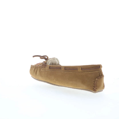Minnetonka Thunderbird Animikii Cally Womens Brown Suede Loafer Flats Shoes