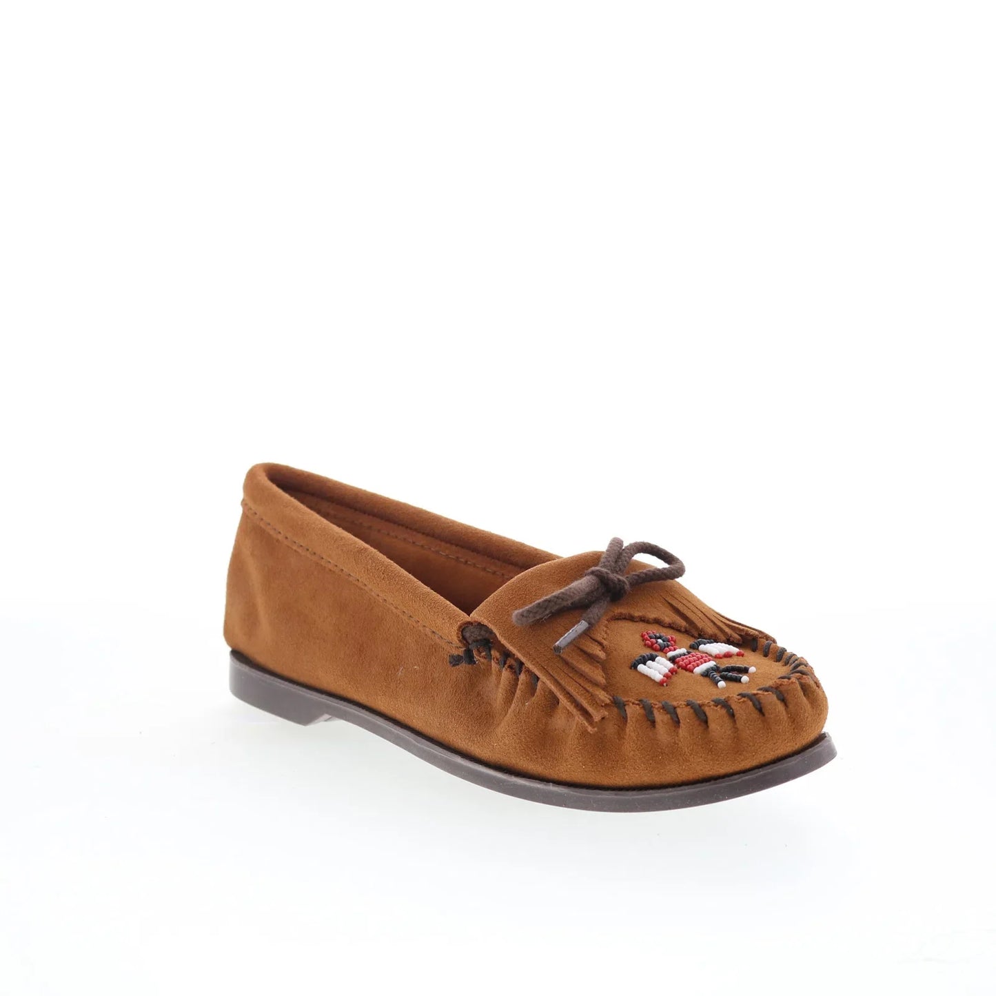 Minnetonka Thunderbird Boat Moc 173 Womens Brown Suede Loafer Flats Shoes