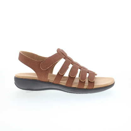 Trotters Tiki T2109-216 Womens Brown Nubuck Strap Sandals Shoes